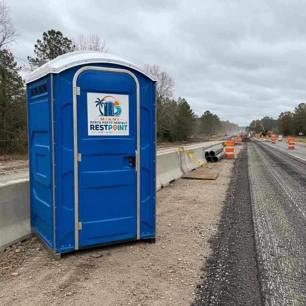 Highway and road construction porta potty rental in Miami