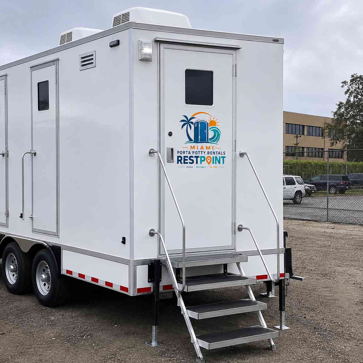 Luxury restroom trailer rental in Miami